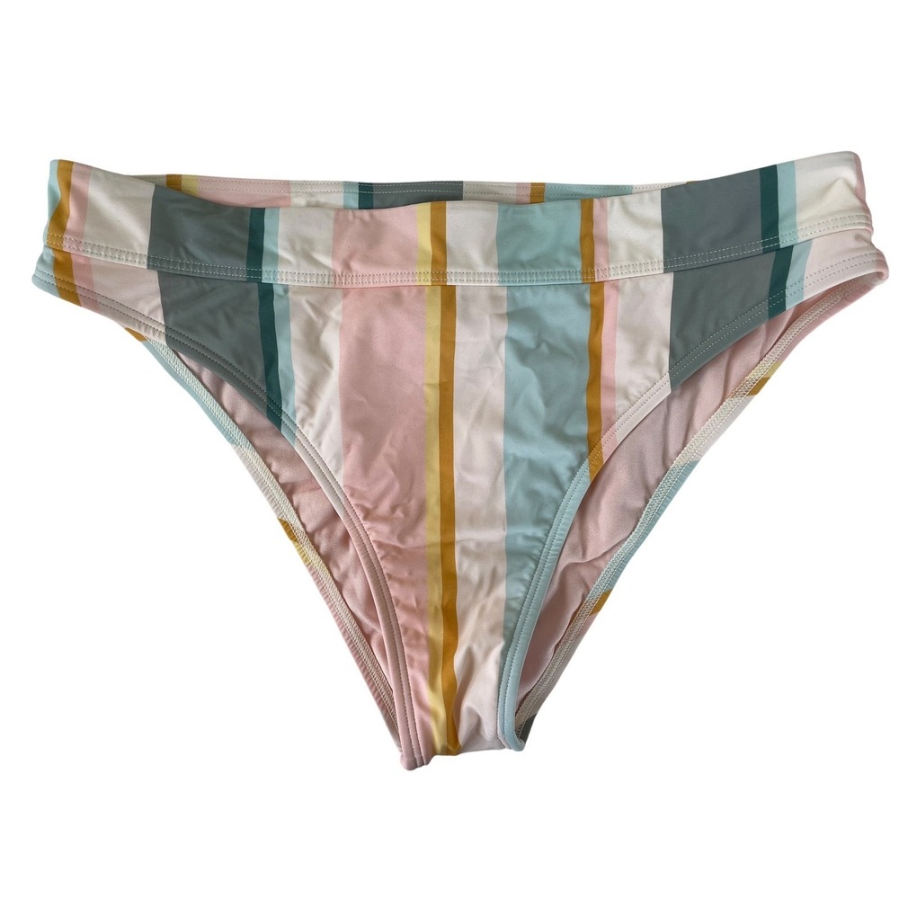 Billabong Salty Blonde Bikini‎ Bottoms XL 14 Pastel Stripe Surf Swim NWT